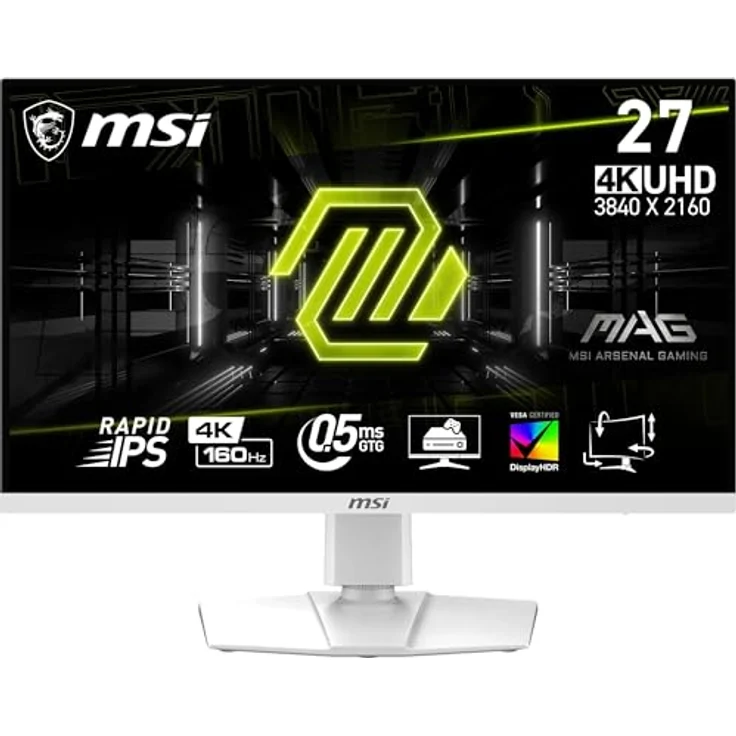 MSI MAG 274URFWDE 27 Zoll UHD Gaming Monitor - Rapid IPS Panel, 160 Hz/0,5ms (GtG), 133% sRGB, VESA DisplayHDR 400 - DisplayPort 1.4a, HDMI, USB Typ-C – Bild 1