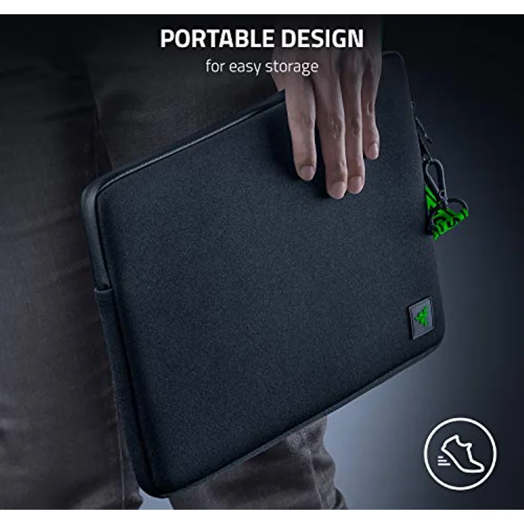 Razer Neoprene Sleeve V2 – Schutzhülle für Notebooks und Laptops bis zu 13,3 Zoll (33,8 cm): Außen robust, ideal für Blade Stealth 13, wasserdicht, Ultra dünn, flach - Schwarz – Bild 5