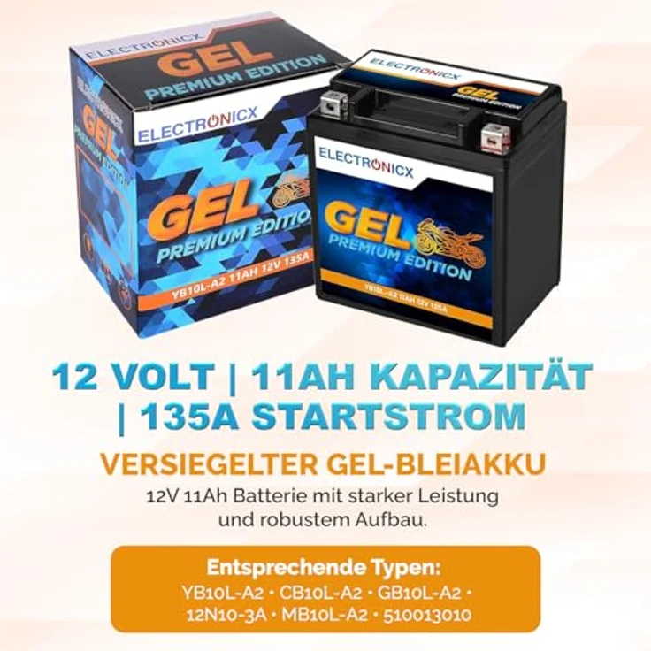 Electronicx Extreme Edition GEL Motorradbatterie 11Ah 12V - wartungsfrei, rüttelfest, auslaufsicher für Motorrad, Roller, Quad, ATV und Scooter – Bild 5