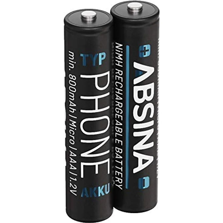 Absina Micro (AAA)-Akku NiMH 800 mAh, 2er Pack, umweltfreundlich und wiederaufladbar, langlebig und leistungsstark – Bild 1