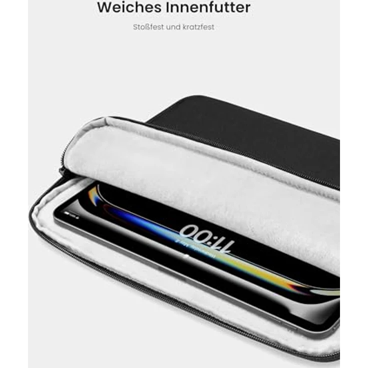 tomtoc Slim Tablet Tasche Hülle für iPad Air M4/M3/M2 & 11 Zoll iPad Pro M5/M4, wasserabweisend, mit Zubehörfach für Smart/Magic Keyboard, Schwarz – Bild 3