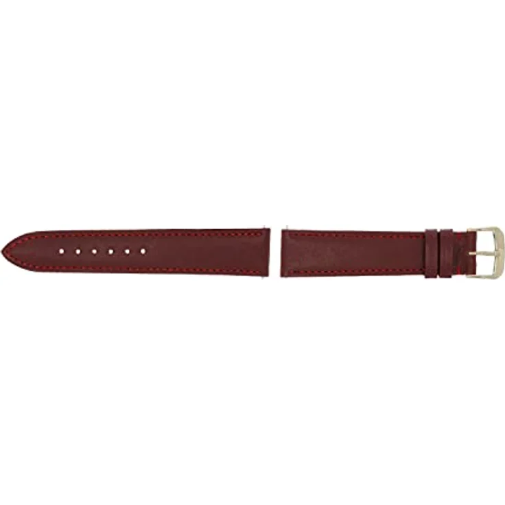 SELVA Uhrenarmband 14 mm, Leder, Bordeaux mit silberner Schließe, Ersatzarmband für Smartwatch, Made in Germany – Bild 2