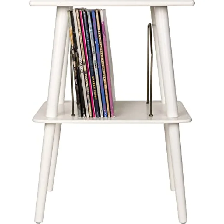 Crosley Manchester Schallplattenständer - Schallplatten Aufbewahrung - Passend für Alle Plattenspieler Mit Koffer - Platz für bis zu 30 Schallplatten - Weiß