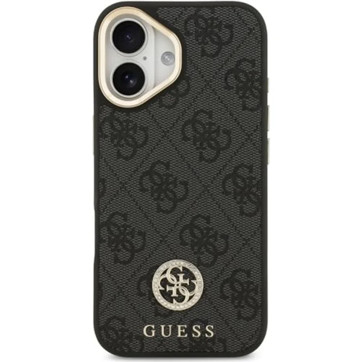 CG MOBILE Guess 4G Strass-Logo Hülle mit großen Metallknöpfen, kompatibel mit MagSafe für iPhone 17, Schwarz – Bild 3