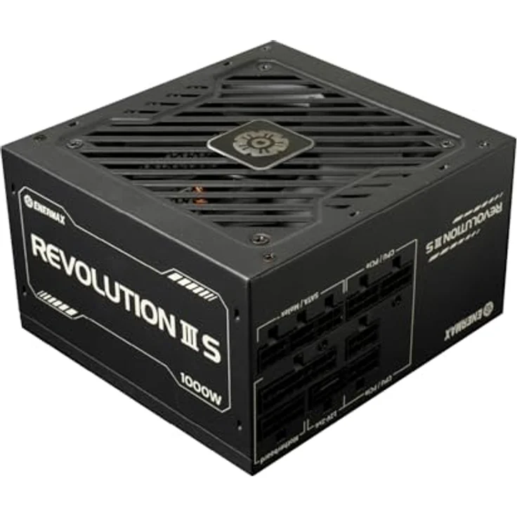 ENERMAX Revolution III S 1000W Black, vollmodulares ATX 3.1-Netzteil mit 80 PLUS und Cybenetics Platinum, PCIe 5.1, flüsterleiser 120mm FDB-Lüfter, 105°C japanische Kondensatoren, ERV1000P-AHP – Bild 2