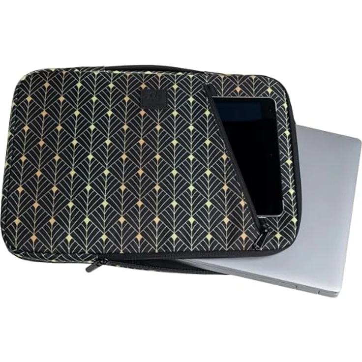 Exacompta Laptophülle NeoDeco (16", Universal), Notebooktasche aus recyceltem Polyester, wasserabweisend, schwarz – Bild 4