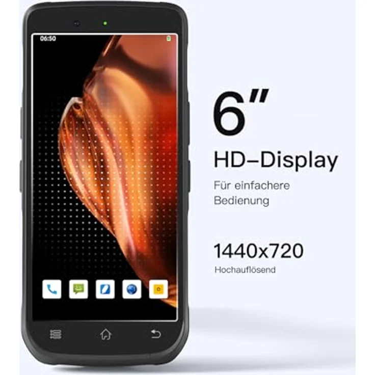 Inateck Android 12 PDA Barcode Scanner SE4710, 6" Touchscreen, IP66, 1D/2D, Pistolengriff, 6500mAh, Bluetooth 5.0, Wi-Fi 6 & 4G, für Einzelhandel und Logistik – Bild 2