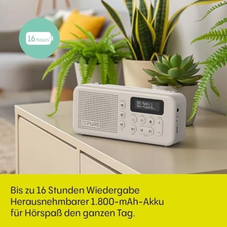 Pure Elan Move Tragbares Digitalradio DAB+ & FM mit Bluetooth 5.3, 16 Std. Akku, Kopfhöreranschluss & LCD-Display – Sand – Bild 4
