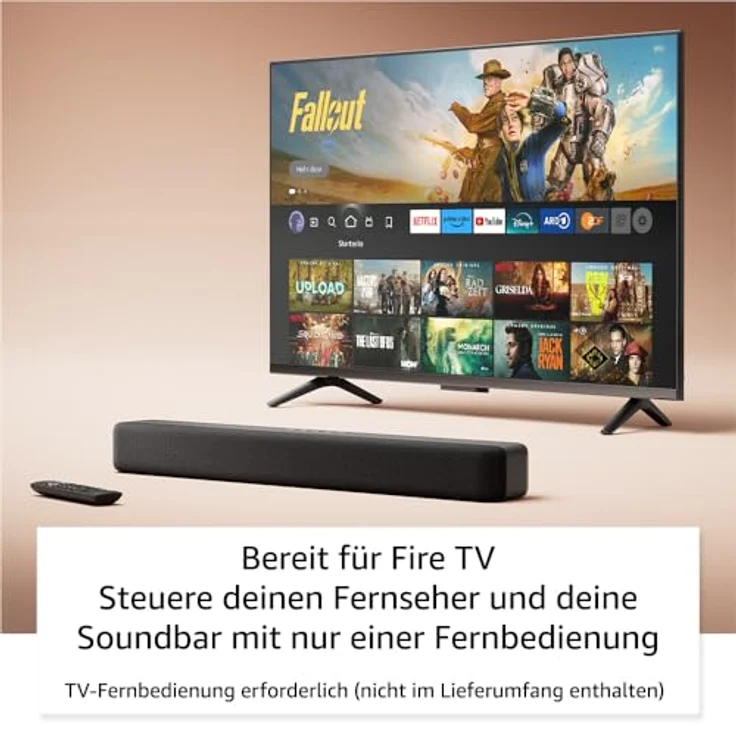 Amazon Fire TV Soundbar, 2.0-Lautsprecher mit DTS Virtual:X und Dolby Audio sowie Bluetooth-Unterstützung, schwarz – Bild 3