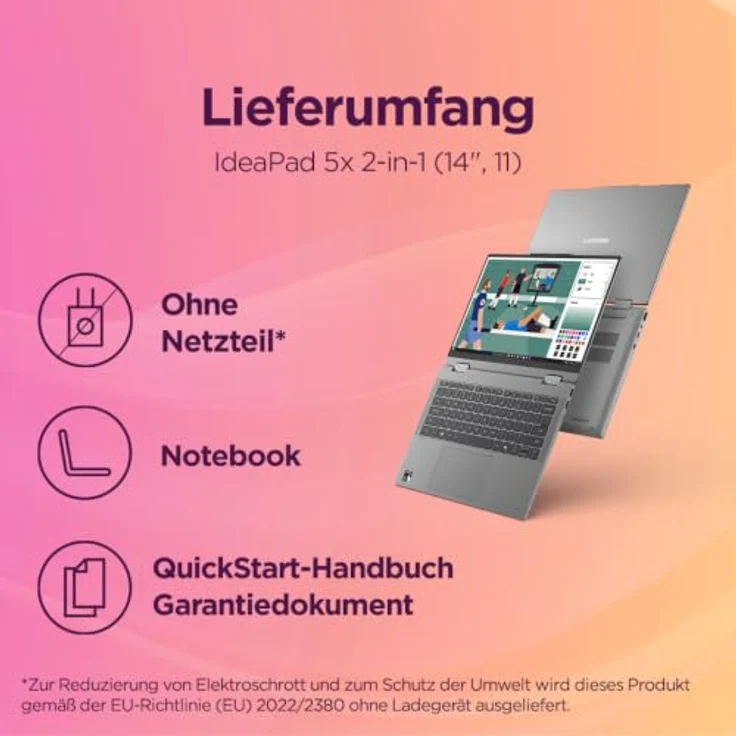 Lenovo IdeaPad 5 2-in-1 14Q8Y11, Copilot+ PC mit 14" OLED Touchscreen, Qualcomm Snapdragon X2 Plus, 16 GB RAM, 512 GB SSD, Luna Gray, Deutsch – Bild 14