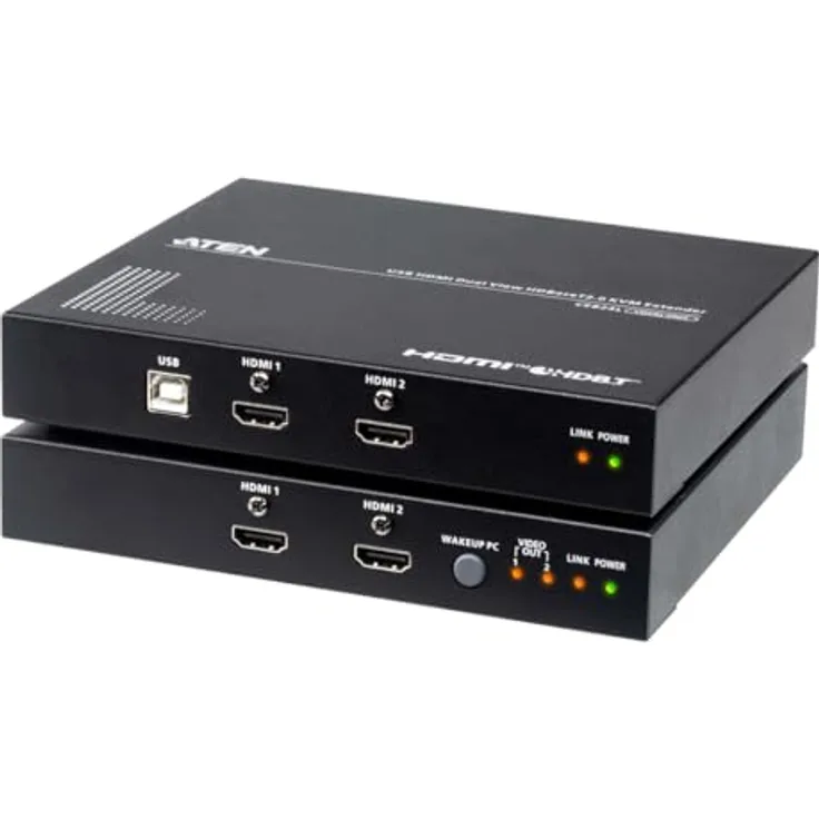 ATEN CE824 USB-HDMI-Dual-View-HDBase 2.0-KVM-Extender, bis 150 m Reichweite, HDMI bis 4K bei 30 Hz, ideal für Kontrollzentren