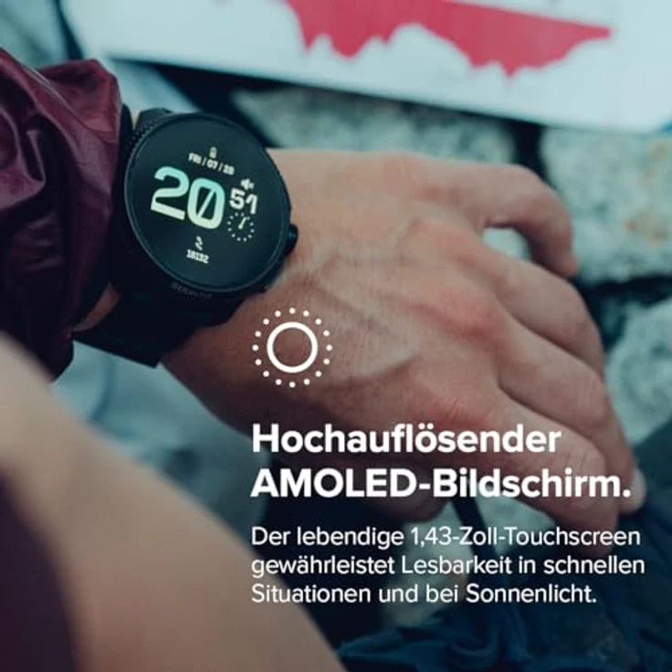 SUUNTO Race Sportuhr - Outdoor Smartwatch, 1,43" Helles AMOLED Display mit Saphirglas, Bequeme Uhrenkrone & Tasten Bedienung, Präzise Zweifrequenz GPS, Lange Akkulaufzeit, 100m Wasserdicht – Bild 3