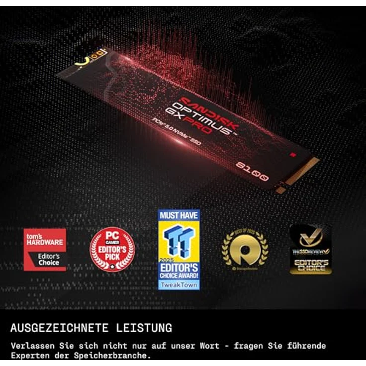 SanDisk Optimus GX PRO 8100, PCIe Gen 5 NVMe SSD 4 TB, bis zu 14.900 MB/s Lese-/14.000 MB/s Schreibgeschwindigkeit, TLC 3D CBA NAND, bis zu 2.400 TBW – Bild 2