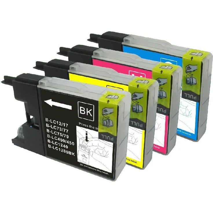 inkpro Druckerpatronen Set kompatibel mit Brother LC-1280 XL, 4-tlg. (Black, Cyan, Magenta, Yellow) für DCP-J525 W, DCP-J725 DW, MFC-J430 W und mehr, je 28,5 ml / 18,5 ml