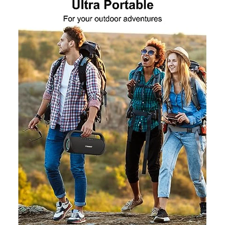 Tronsmart Bluetooth Lautsprecher, Beat-gesteuerte Lichtshow, 50W Stereo Sound, 15h Akku, mit Power Bank, Verbesserter IPX6 Wasserdicht, Outdoor Party Lautsprecher für Garten, draußen, Camping – Bild 4