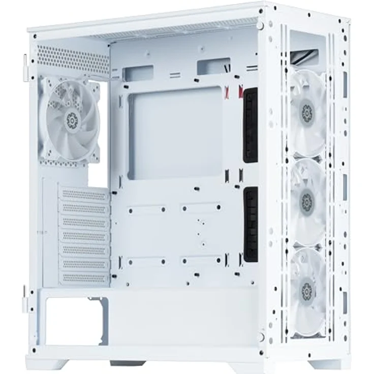 Enermax MarbleShell MS31 ARGB, weißes Tempered Glass Midi-Tower PC-Gehäuse mit 4x PWM 120mm ARGB-Lüftern und USB 3.2 Typ C – Bild 6