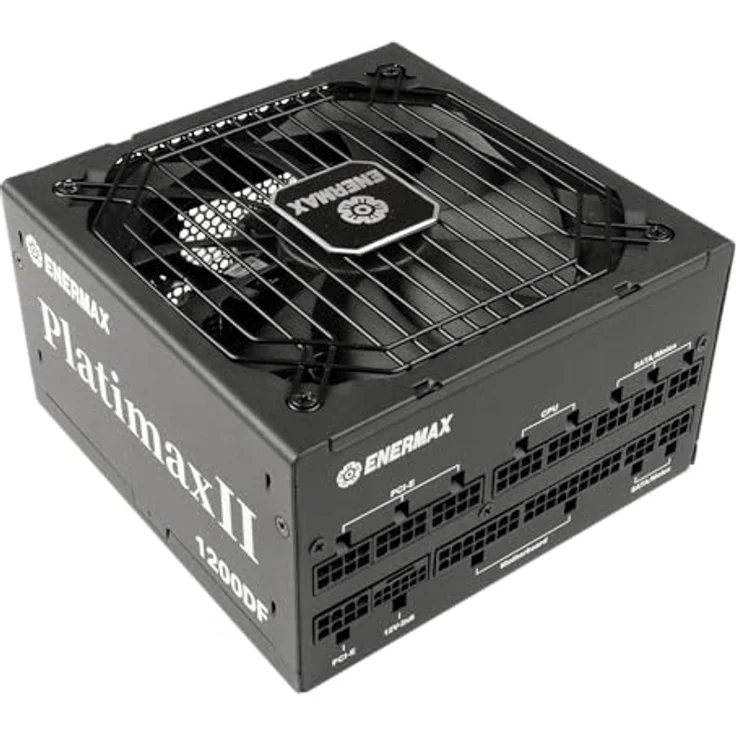 ENERMAX PLATIMAXII 1200DF, 1200W Netzteil in Schwarz, 80 PLUS und Cybenetics Platinum zertifiziert, vollmodular, PCIe 5.1, flüsterleiser 135mm DF-Lüfter, Semi-Fanless, 105°C japanische Kondensatoren – Bild 3