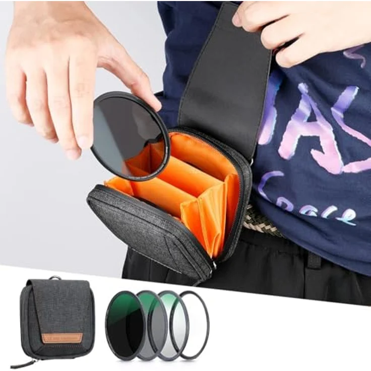 K&F CONCEPT Magnetic Filter Set 72mm, Schnellwechsel System MCUV+CPL+ND1000 mit Objektivadapter und Filtertasche (Nano-Xcel), sehr slim, hochoptisches Glas, Vignettierungsfrei – Bild 5