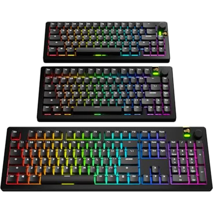Glorious GPBT Basics Keycaps, ANSI Layout (US), PBT, Doubleshot - Classic Black – Bild 5