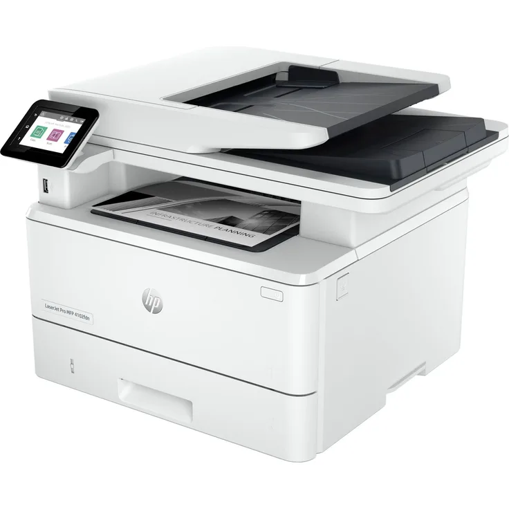 HP LaserJet Pro 4102fdn, Multifunktionsdrucker in Schwarzweiß mit Ethernet, Kopierer und Scanner, Laser, 1200 x 1200 DPI, A4, Weiß