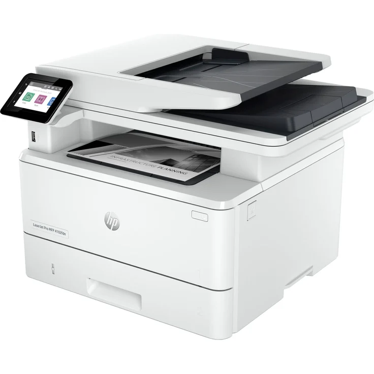 HP LaserJet Pro 4102fdn, Multifunktionsdrucker in Schwarzweiß mit Ethernet, Kopierer und Scanner, Laser, 1200 x 1200 DPI, A4, Weiß