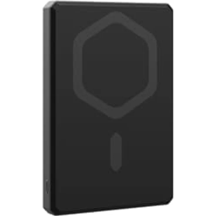 URBAN ARMOR GEAR Ultra Slim Rugged Powerbank magnetisch (5.000 mAh, 10 Watt Wireless-Charging, Inkl. 120cm USB-C auf USB-C Ladekabel) Schwarz / Grau – Bild 5