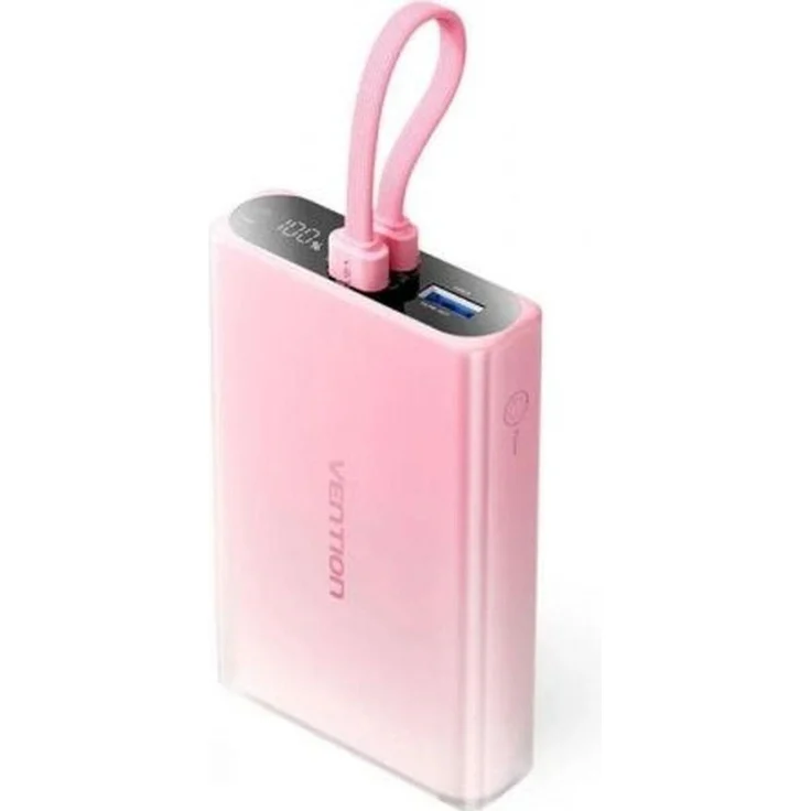 Vention POWER BANK USB 10000mAh 22.5W, Tragbare Powerbank in Pink mit Schnellladefunktion