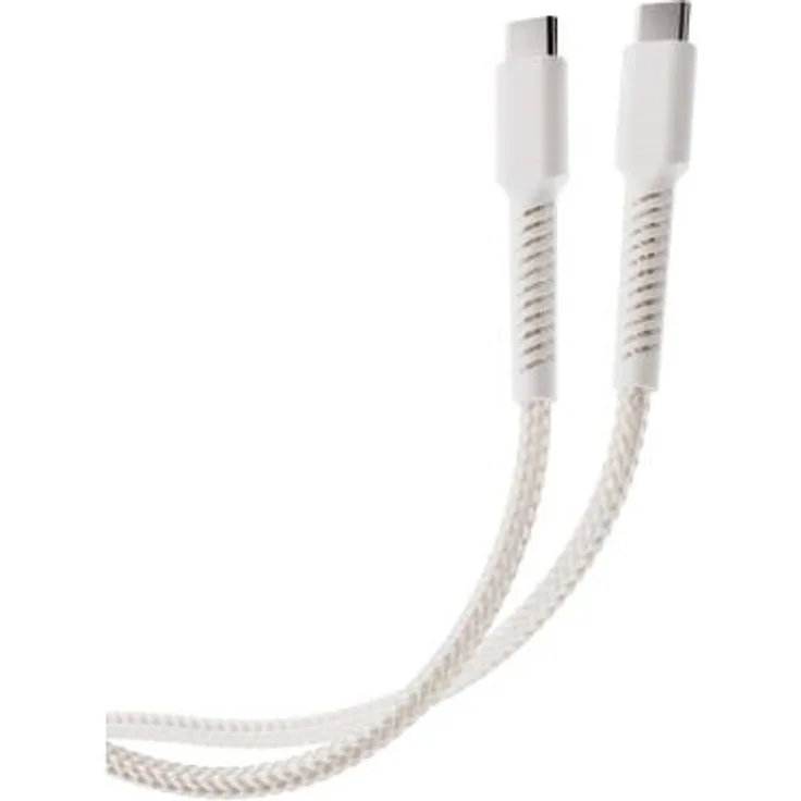 Vivanco USB C auf USB C Kabel, 0,5 m, LongLife Charging Cable 60W, weiß