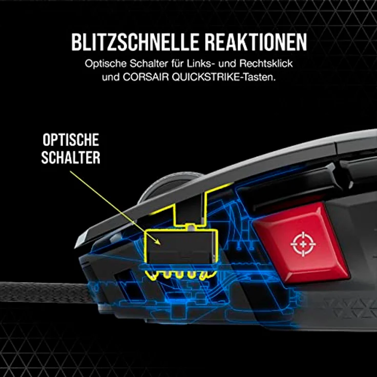 Corsair M65 RGB ULTRA Anpassbare FPS Gaming-Maus - Optischer CORSAIR MARKSMAN-Sensor mit 26.000 DPI, Optische Schalter, AXON Hyper-Processing-Technologie, Sensor-Fusion-Steuerung - Schwarz – Bild 5