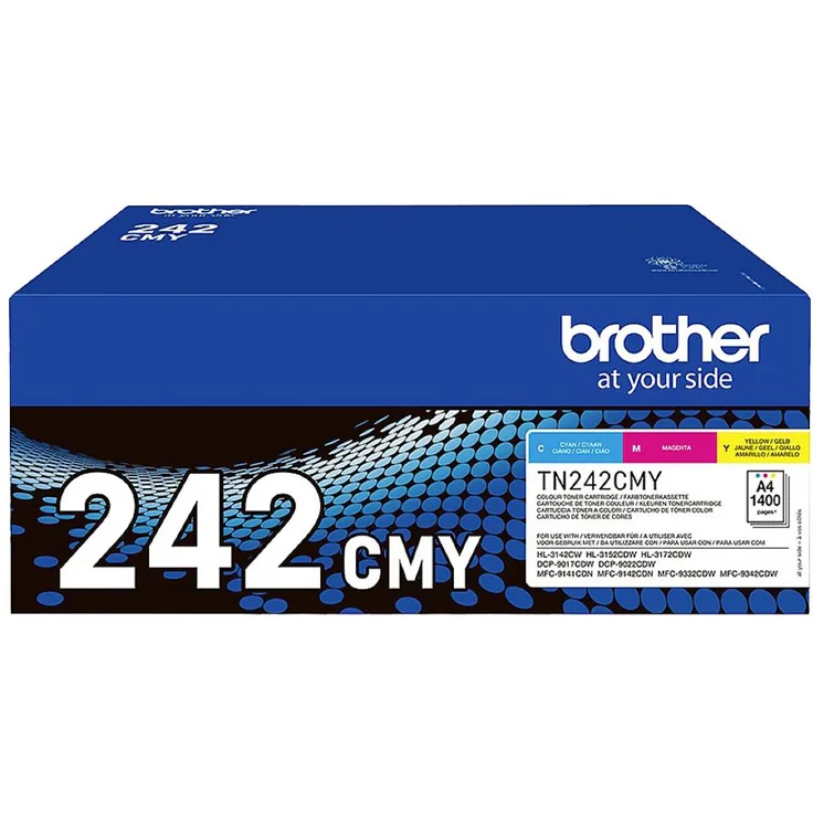 Brother TN-242CMY Original Kombi-Pack Toner, Cyan, Magenta, Gelb, für bis zu 1400 Seiten