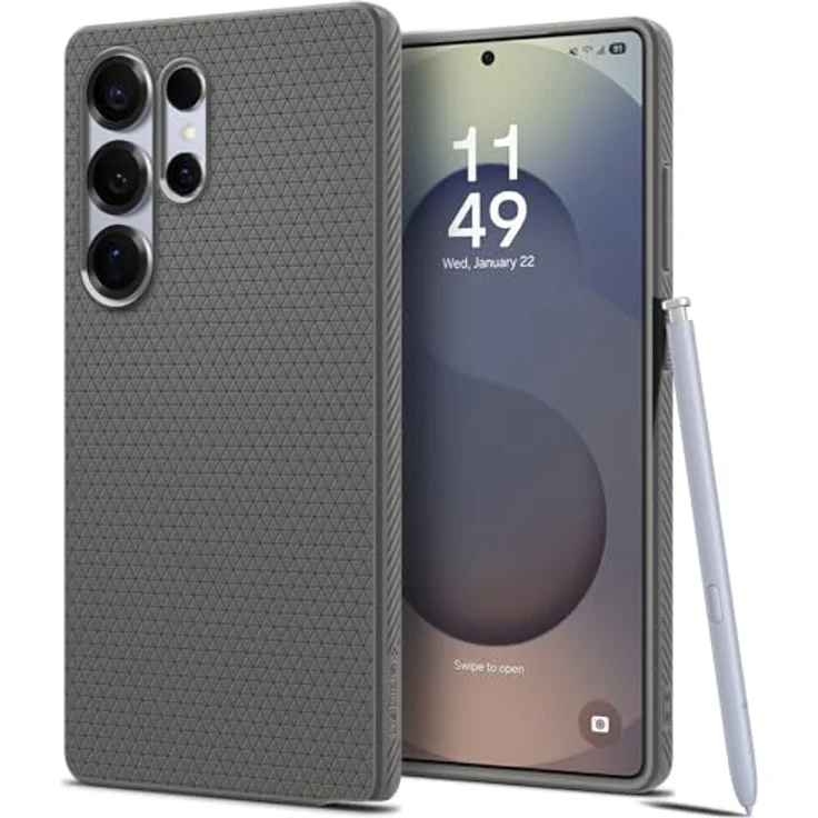Spigen Liquid Air Hülle Kompatibel mit Samsung Galaxy S25 Ultra -Marble Gray Gemustertes TPU mit Eckschutz und Stoßdämpfung – Bild 1