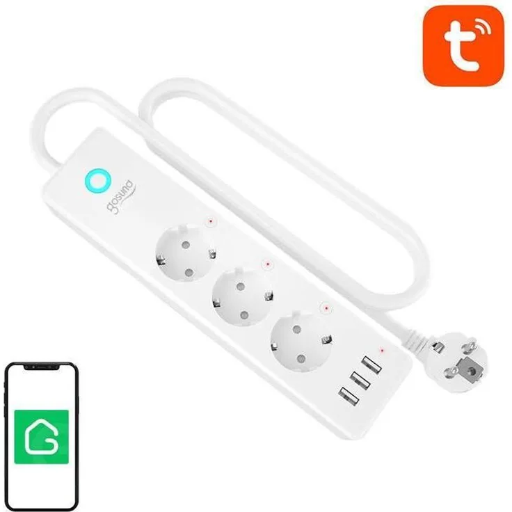 Gosund P1 Plus, Smart WiFi Steckdosenleiste mit 4x AC Schuko und 3x USB-A, Überspannungsschutz, App-Steuerung und intelligentem Timer