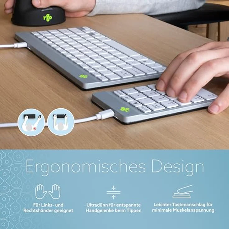 R-Go Tools Numpad Break, Mit Anti-RSI-Software, Leichter Tastenandruck, Weiß – Bild 2
