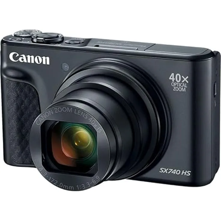 Canon PowerShot SX740 HS Lite Edition Digitalkamera (20,3 MP, 40-Fach optischer Zoom, 4K Ultra HD, WLAN, Bluetooth), Schwarz