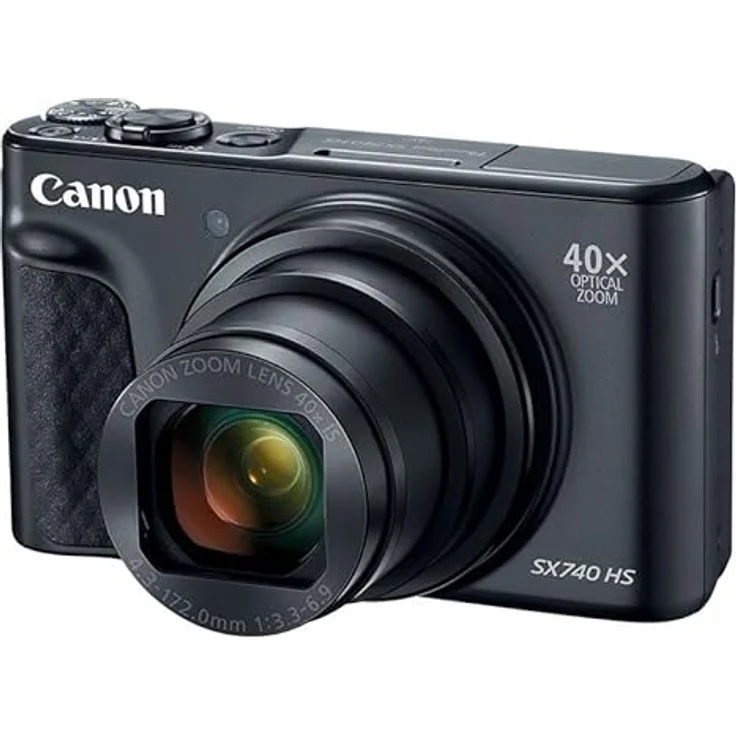 Canon PowerShot SX740 HS Lite Edition Digitalkamera (20,3 MP, 40-Fach optischer Zoom, 4K Ultra HD, WLAN, Bluetooth), Schwarz – Bild 1