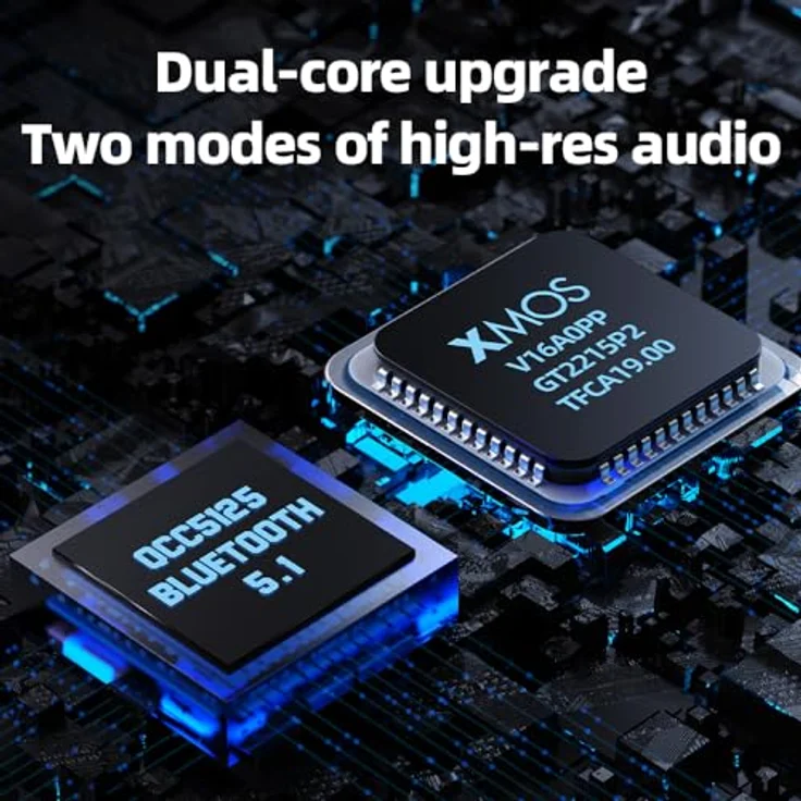 FiiO BTR15, Bluetooth Kopfhörerverstärker mit USB-DAC, Mikrofon, Klangregelung und OLED-Display, Schwarz – Bild 5