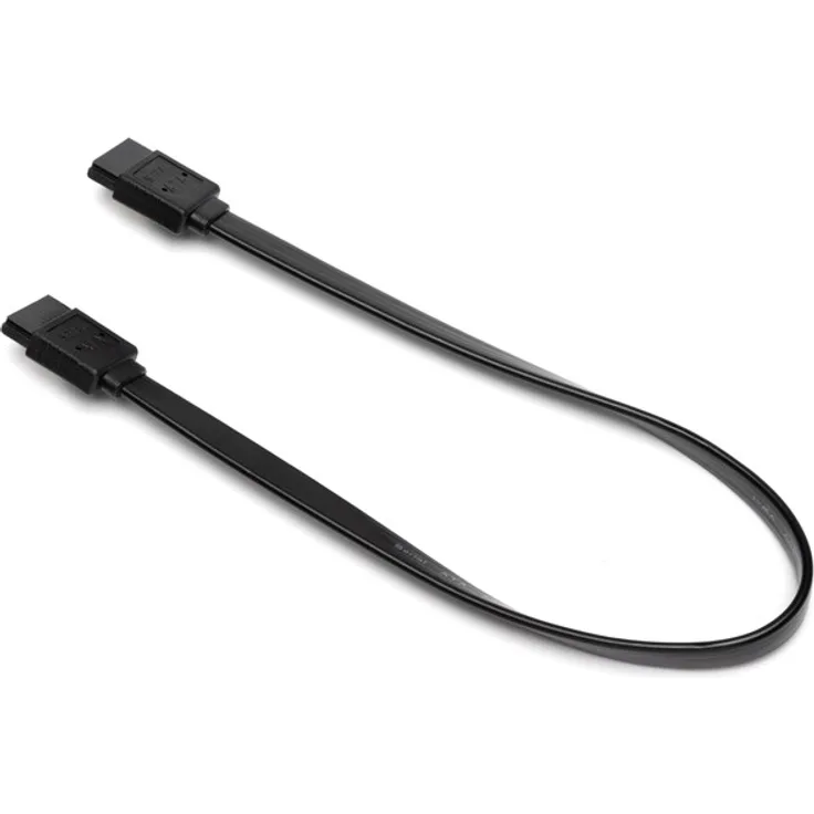 DUTZO SATA-Kabel, 0.3 m, Schwarz, gerader Verbinder, kompatibel mit SATA-I, SATA-II & SATA-III
