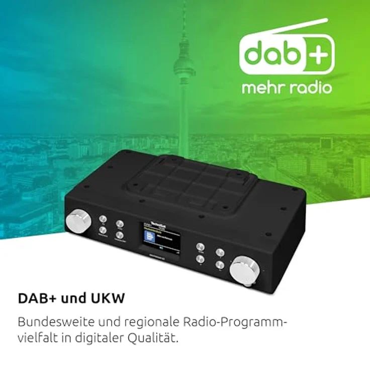 TechniSat DIGITRADIO 22 - DAB+ Unterbau-Küchenradio mit Bewegungssensor (DAB+, UKW, 2" Farbdisplay, Favoritenspeicher, Wecker, 2 Watt) schwarz – Bild 5