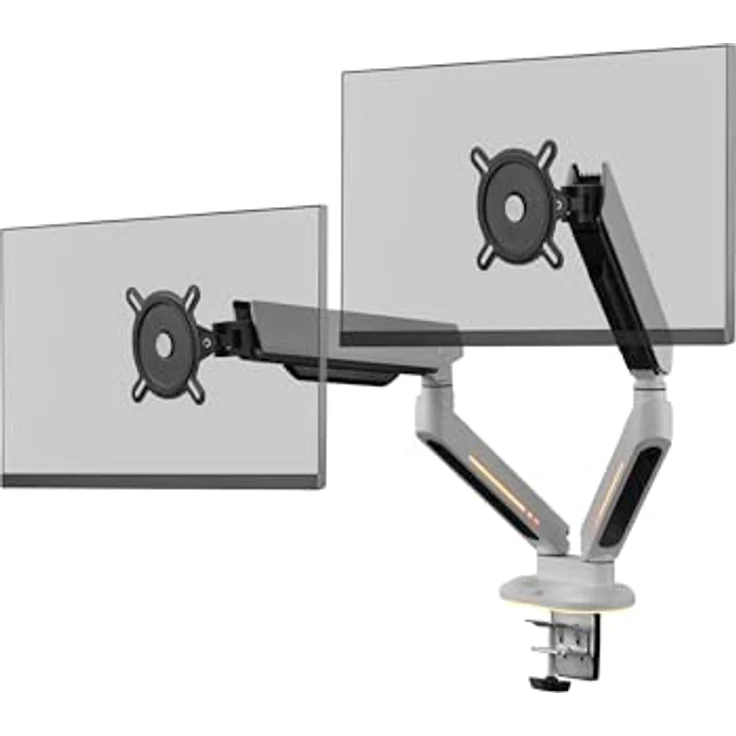 One for All Monitor Halterung Experience RGB Dual, 360° drehbar, 180° schwenkbar, 80° neigbar, für Monitore 21'' bis 45'', weiss – Bild 3