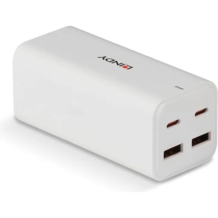 LINDY 73441 100W GAN Ladegerät mit 4 Ports USB Typ A und C, kompaktes Design, integrierte Sicherheitsfunktionen – Bild 1