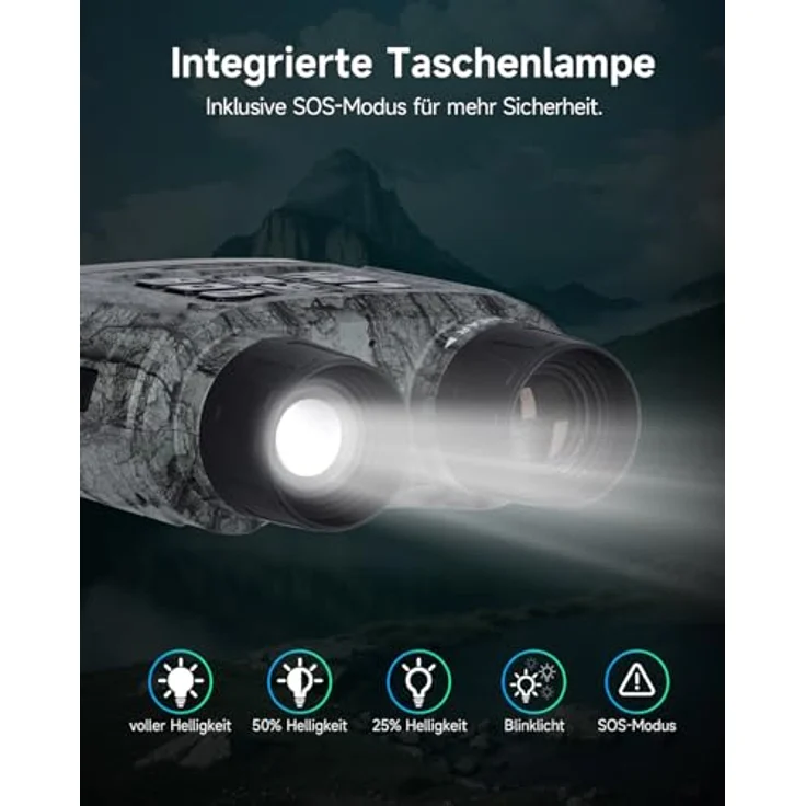 Rollei NightVision 400, 4K Nachtsichtgerät mit 40MP Kamera, 12X Digitalzoom, 400m Reichweite, integrierte Taschenlampe, 5000mAh Akku und 32GB SD-Karte – Bild 5