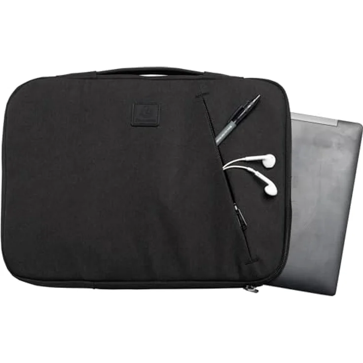 Exacompta Computerhülle, Schwarz, 37 x 28 x 2,5 cm, recyceltes rPET-Polyester, für 13-14 Zoll Laptops geeignet – Bild 4