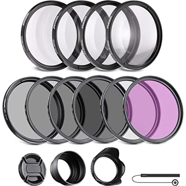 Komplettes Objektivfilter-Zubehör-Kit, 67 mm, von Neewer® für Objektive mit Filtergröße 67 mm:UV-, CPL-, FLD-Filter-Set + Makro-Nahaufnahmen-Set (+1, +2, +4, +10) + ND-Filter-Set (ND2, ND4, ND8) + andere. – Bild 2