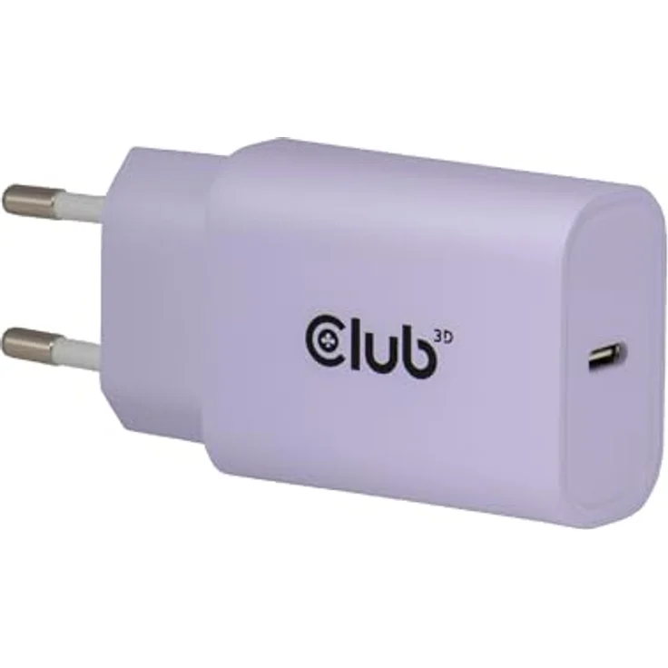 Club3D CAC-3025 USB-C® Ladegerät, 30 Watt mit Power Delivery, 2 Stück, lila – Bild 1