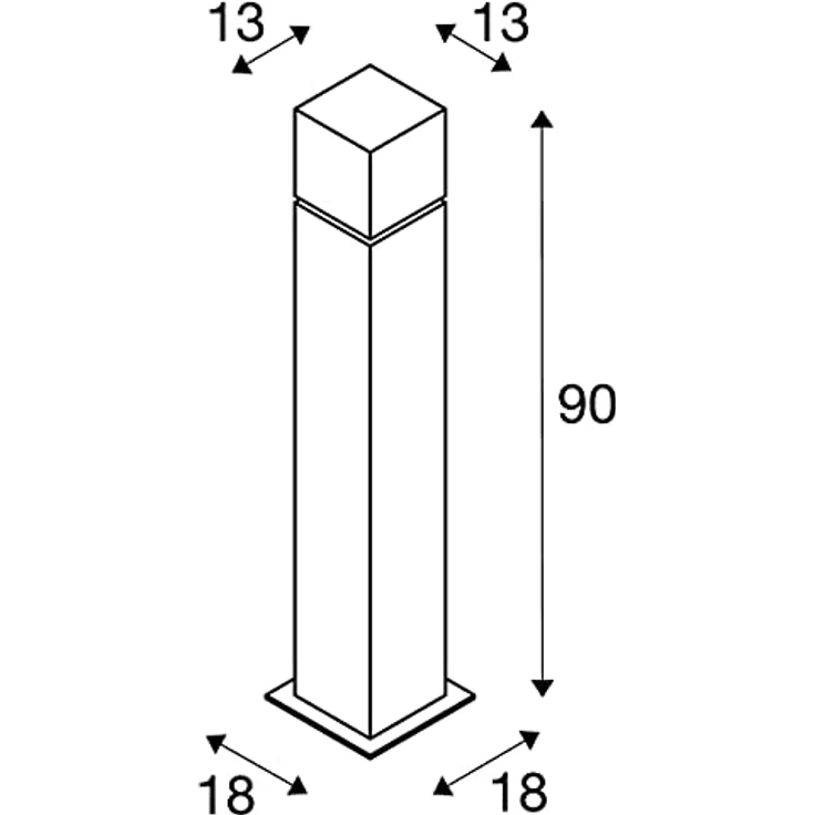 SLV LED Pollerleuchte SQUARE POLE 90 | Design Außen-Standleuchte, stilvolle Außenbeleuchtung | Outdoor Wegeleuchte, Außen-Leuchte dimmbar, Garten-Beleuchtung, Garten-Lampe | E27 max. 20W – Bild 4