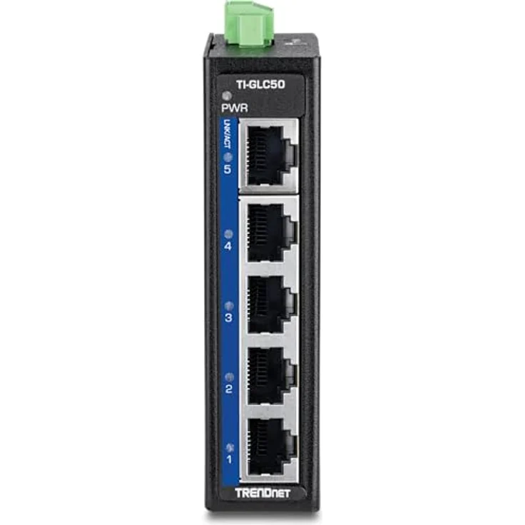 TRENDnet 5-Port Industrial Gigabit DIN-Rail Mini Switch, TI-GLC50, Extreme Temperatur IP30, 10Gbps Switch-Kapazität, Schwarz – Bild 5