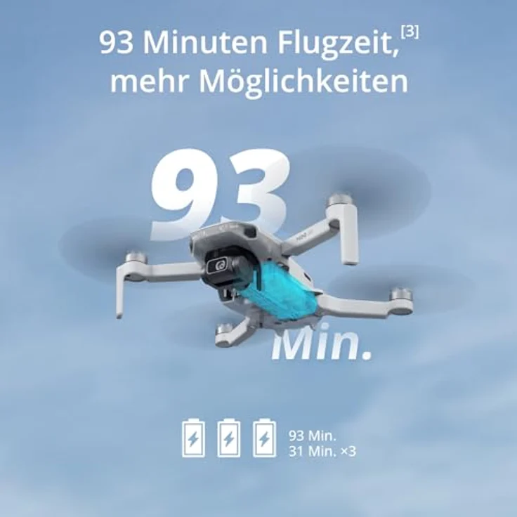 DJI Mini 4K Fly More Combo, Drohne für Erwachsene, unter 249 g, 3-Achsen Gimbal, 10 km Reichweite, 3 Akkus für 93 min Flugzeit, C0, QuickShots - Preisvergleich – Bild 5