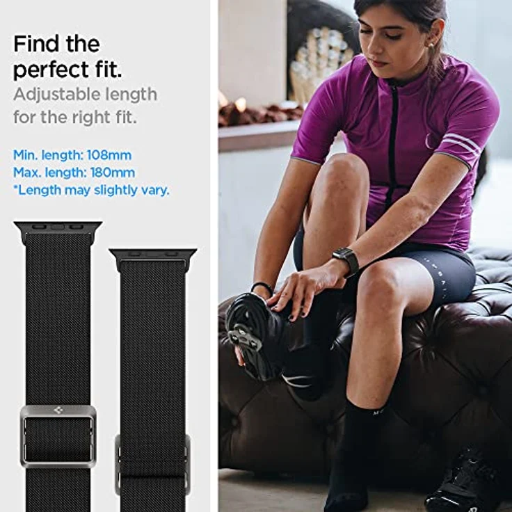 Spigen FIT LITE Apple Watch 4 - 5 - 6 - 7 - 8 - SE - ULTRA (42 - 44 - 45 - 49 MM) SCHWARZ – Bild 4