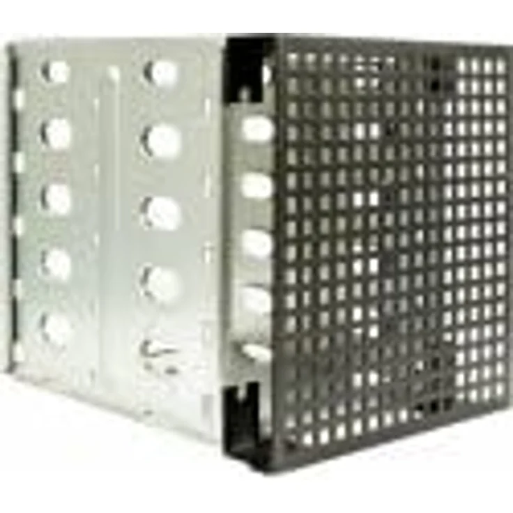 Inter-Tech Einbaurahmen 5,25" auf 5x3,5" für 19" Gehäuse, robuste Stahlkonstruktion, schwarz, platzsparend für bis zu fünf Festplatten – Bild 3