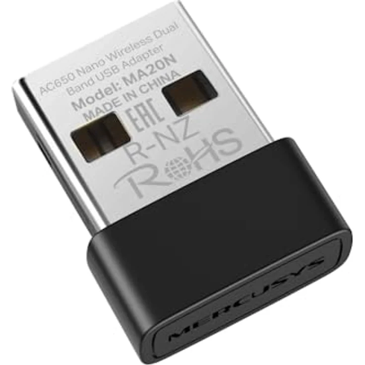 Mercusys AC650 Nano Wireless Dual Band USB Adapter, kompakt, bis zu 650 Mbit/s, Plug-and-Play, schwarz – Bild 2